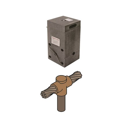 Burndy Mold, Horizontal Cable through Top of Ground Rod, 2 AWG (Sol), 90 Weld B545S
